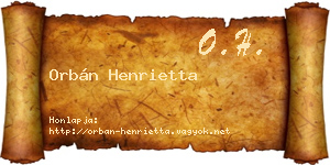Orbán Henrietta névjegykártya