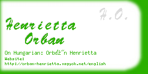 henrietta orban business card